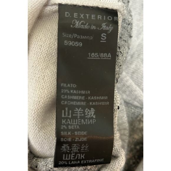 D.Exterior Women's Cashmere Blend Heather Gray Striped Lurex Sweater Size Small - Picture 5 of 6